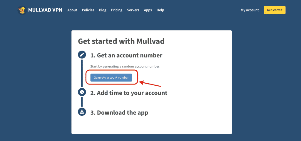 How to activate Mullvad VPN step 1-1